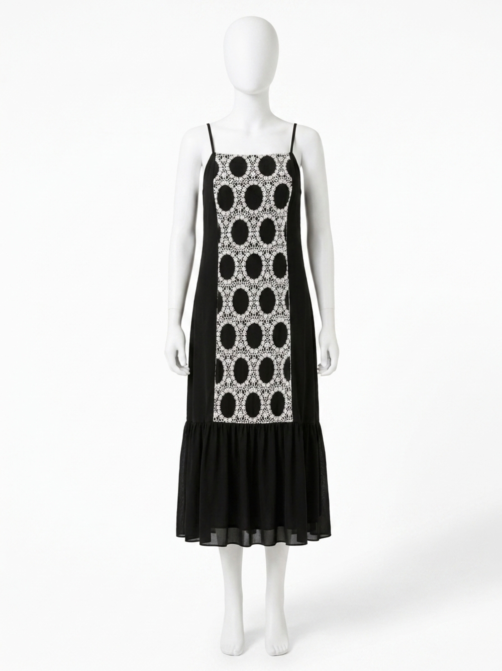 NEW STRUT & BOLT milly crochet velvet long dress in black